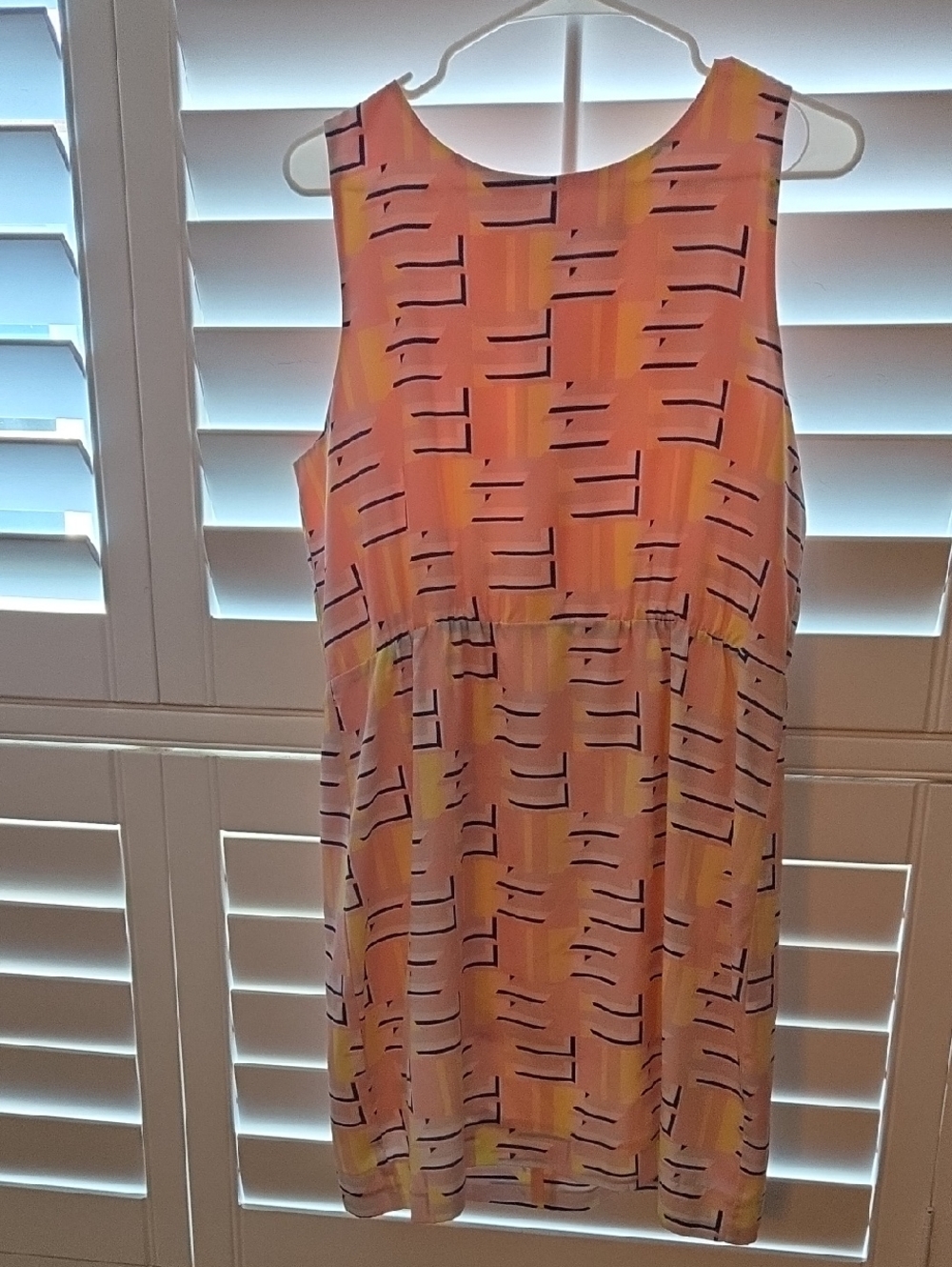 J. Crew Factory Pink, Yellow & Navy Geometric Mini Dress